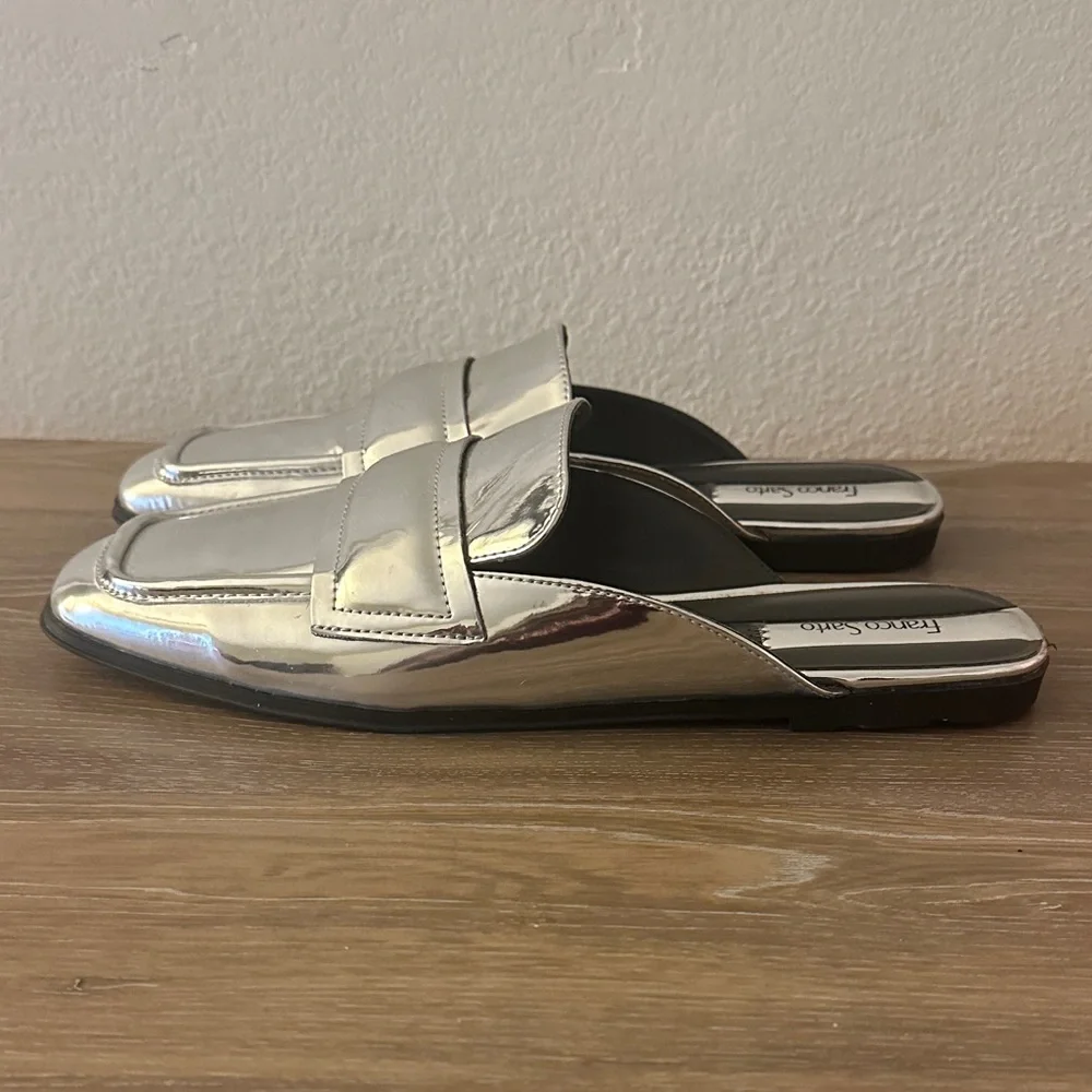 Franco Sarto Women's Metallic Silver Mules - Picture 2 of 6